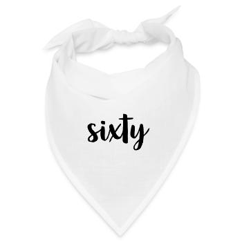 60 sixty 60.Geburtstag Geschenk Zahl 60 Nummer - Bandana Dreieckstuch - Weiß - Vorne