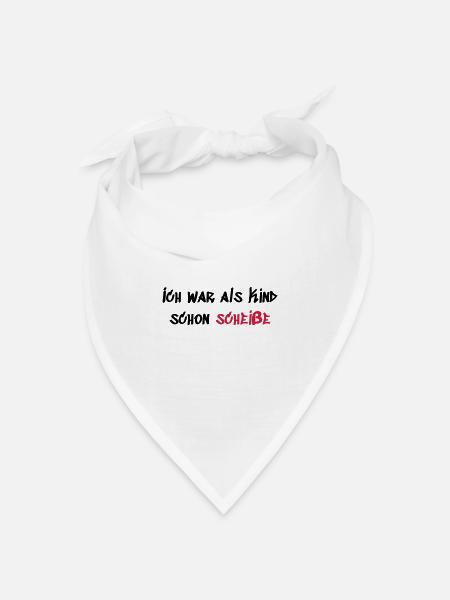 Als Kind schon Scheiße - Bandana Dreieckstuch - Weiß