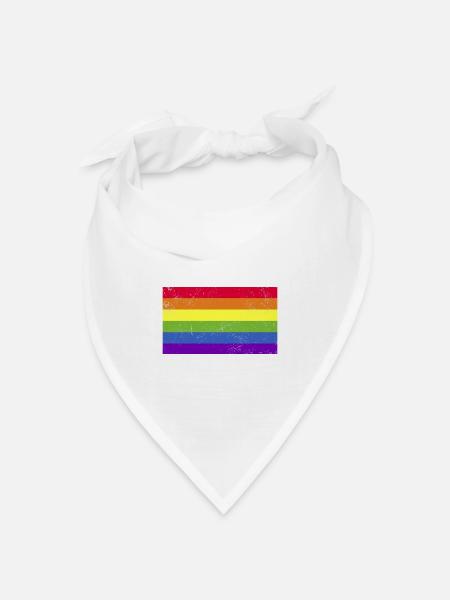 Pride Month // Vintage Rainbow Flag - Bandana Dreieckstuch - Weiß