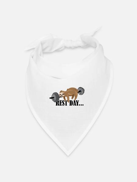 Faultier lustige Sprüche Fitness Sport gym Logo - Bandana Dreieckstuch - Weiß