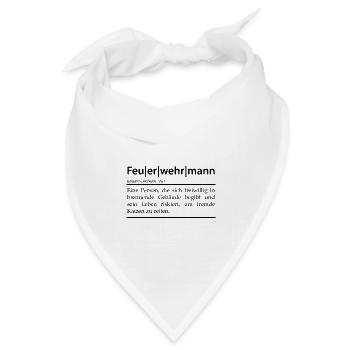 Definition Feuerwehrmann - Bandana Dreieckstuch - Weiß - Vorne