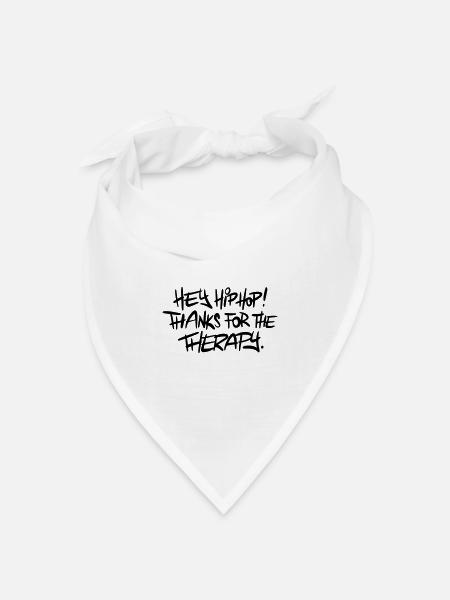 Hiphop Music Spruch - Bandana Dreieckstuch - Weiß