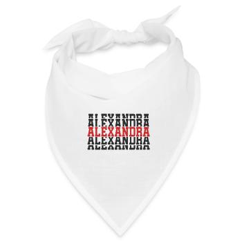 Alexandra T-Shirt gestapelter Text Geschenk T-Shirt - Bandana Dreieckstuch - Weiß - Vorne
