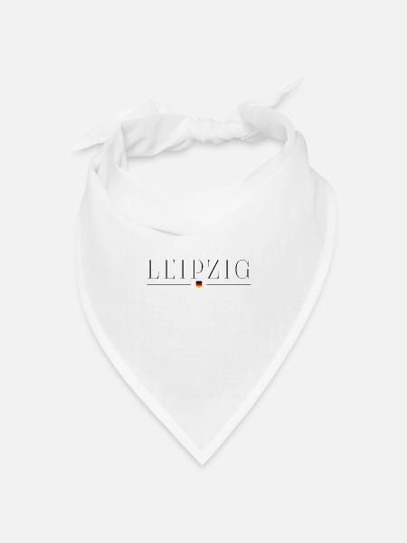 Leipzig, Deutschland Eleganz T-Shirt - Bandana Dreieckstuch - Weiß