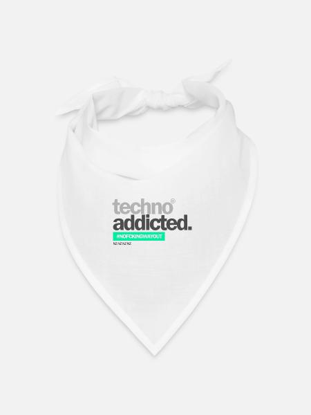 techno addicted. - Bandana Dreieckstuch - Weiß