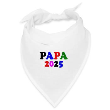 Papa 2025 - Bandana Dreieckstuch - Weiß - Vorne