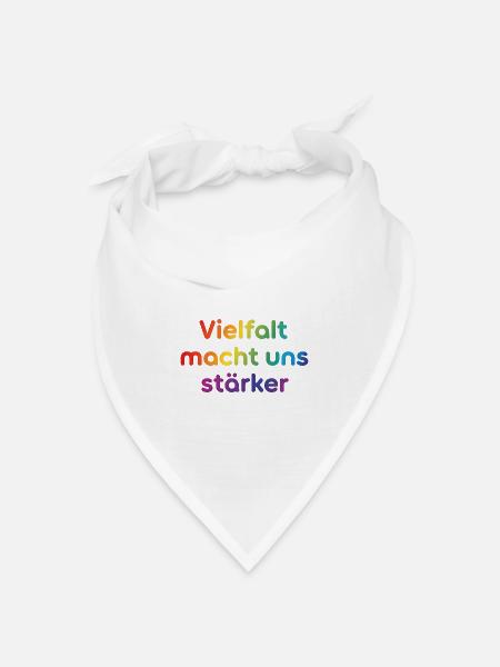 Vielfalt macht uns stärker - Bandana Dreieckstuch - Weiß