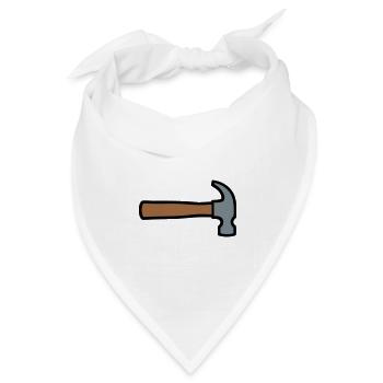 Zimmermannshammer Werkzeug Icon - Bandana Dreieckstuch - Weiß - Vorne