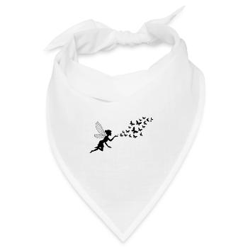 Schmetterlingdesign Pusteblumen Wiese Herzen Feen - Bandana Dreieckstuch - Weiß - Vorne