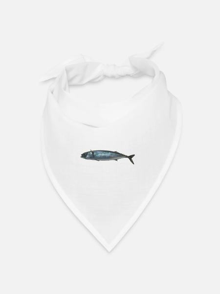 Fisch Makrele - Bandana Dreieckstuch - Weiß