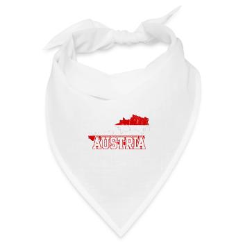 Österreichische Flaggenkarten-Wortmarke - Bandana Dreieckstuch - Weiß - Vorne