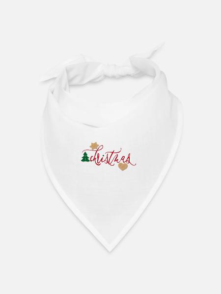 Christmas, Pfefferkuchen, Weihnachten - Bandana Dreieckstuch - Weiß