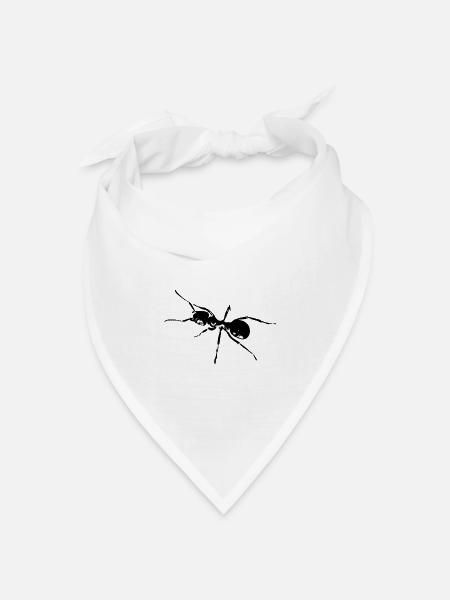 Ameise schwarz / weiss / grafik - Bandana Dreieckstuch - Weiß