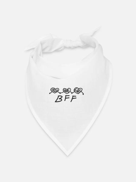 Beste Freunde - Bandana Dreieckstuch - Weiß