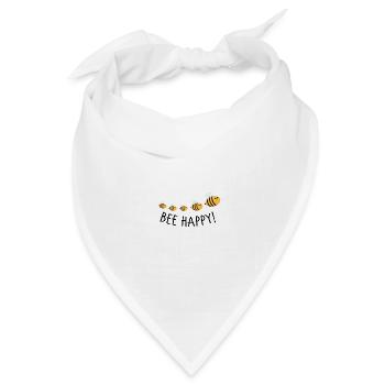 Bee happy - Bandana Dreieckstuch - Weiß - Vorne
