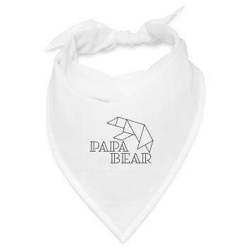 Tangram Papa Bear Vatertag Männertag Schriftzug - Bandana Dreieckstuch - Weiß - Vorne