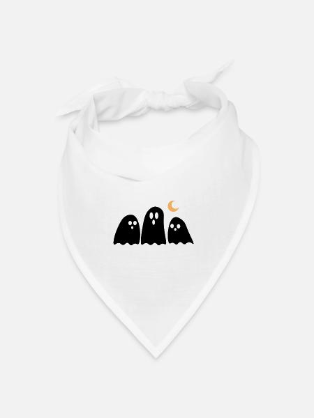 Halloween Geister Schwarz - Bandana Dreieckstuch - Weiß