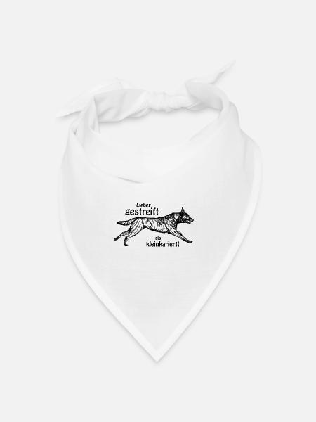 Lieber gestreift als kleinkariert - schwarz - Bandana Dreieckstuch - Weiß