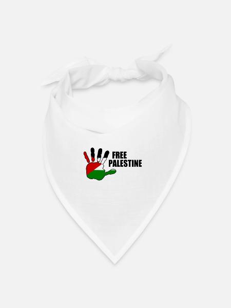 Free palestine - Bandana Dreieckstuch - Weiß
