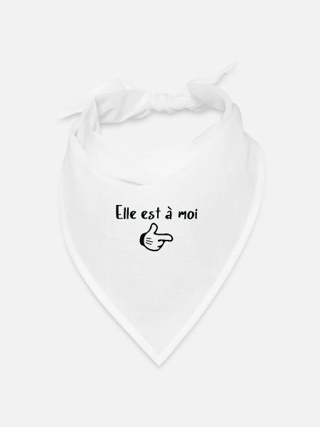 Lustiges Paar, er/sie gehört mir - Bandana Dreieckstuch - Weiß