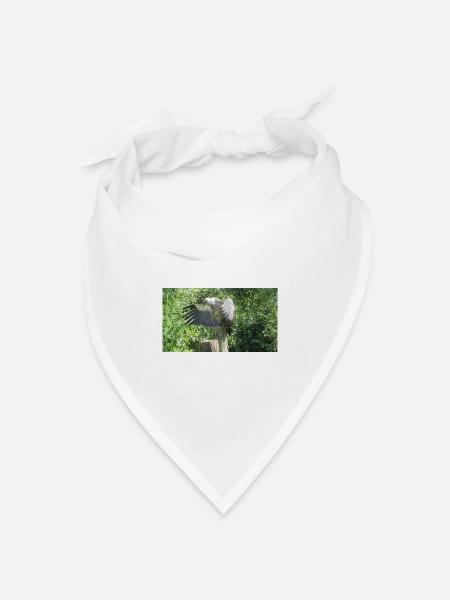 Wunderschöner großer Geier mit ausgebreiteten Flügeln - Bandana Dreieckstuch - Weiß