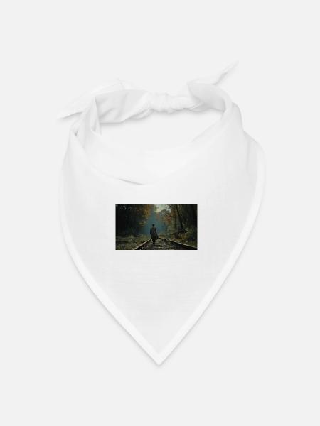 Epischer Moment in der Nähe der Schienen - Bandana Dreieckstuch - Weiß