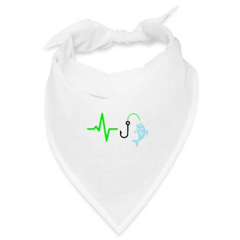 Puls Linie Angeln Fisch Icon - Bandana Dreieckstuch - Weiß - Vorne