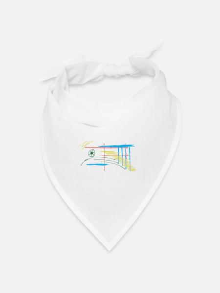 Bunte Linienlandschaft - Bandana Dreieckstuch - Weiß