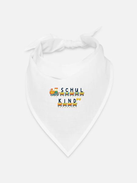 Schule 2026 Bunte Eisenbahn - Bandana Dreieckstuch - Weiß