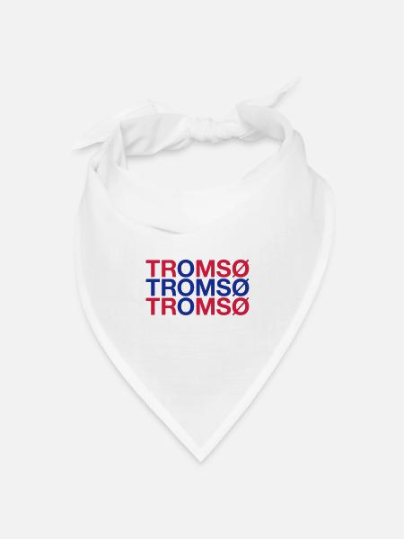 TROMSO Norway Norwegen Norge Norwegische Flagge - Bandana Dreieckstuch - Weiß