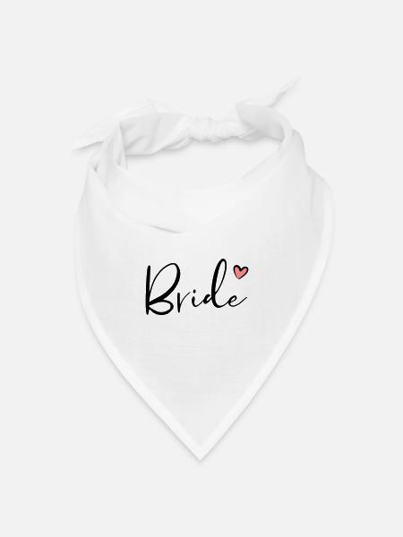 Bride Herz Junggesellinnenabschied Geschenk - Bandana Dreieckstuch - Weiß
