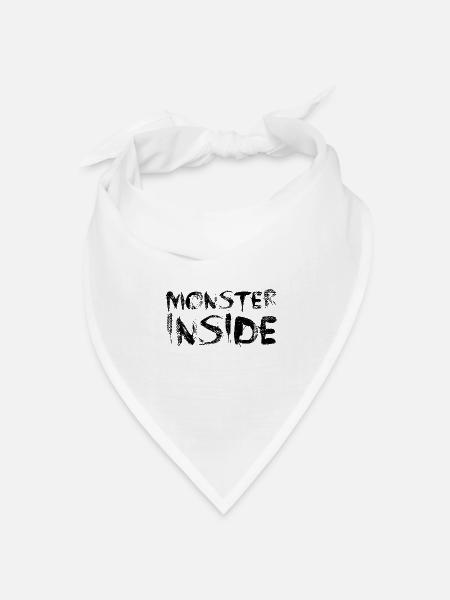 Monster Inside - Bandana Dreieckstuch - Weiß