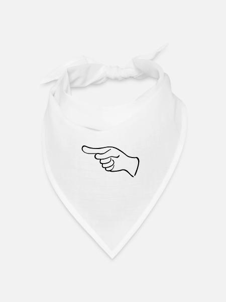 Eine hinweisende Hand - Bandana Dreieckstuch - Weiß