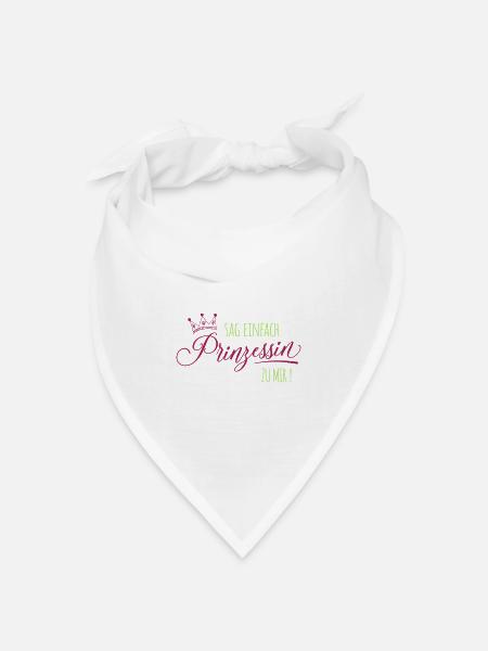 prinzessin spruch krone - Bandana Dreieckstuch - Weiß