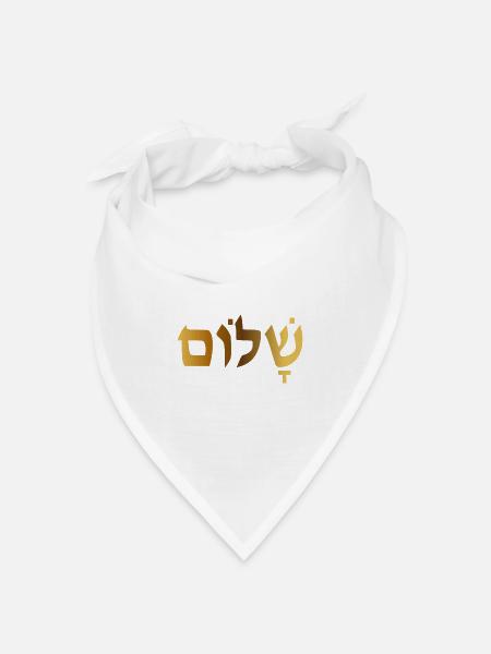 Shalom - Bandana Dreieckstuch - Weiß