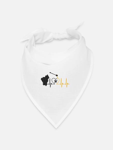 Biene, Honig, Puls, Honigbiene, Imker, Bienenwabe - Bandana Dreieckstuch - Weiß