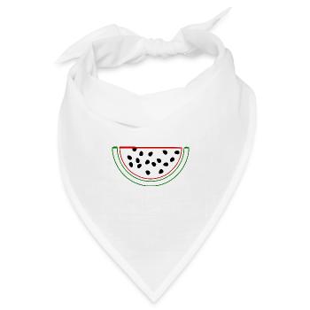 Wassermelone Melone - Bandana Dreieckstuch - Weiß - Vorne