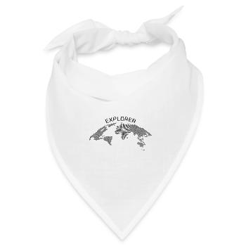 Explorer T-Shirt / Weltkarte / Geography - Bandana Dreieckstuch - Weiß - Vorne