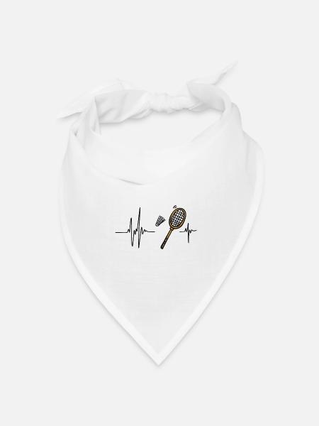 Badmintonherz | Federhahn-Schläger mit schnellem Tempo - Bandana Dreieckstuch - Weiß