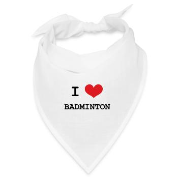 Badminton – Sport – Schläger - Bandana Dreieckstuch - Weiß - Vorne