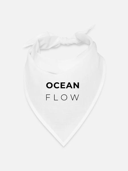 OCEAN FLOW – Minimalistisches Atlantikdesign - Bandana Dreieckstuch - Weiß