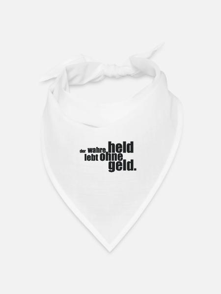 Der wahre Held... - Bandana Dreieckstuch - Weiß