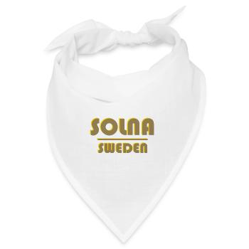 Solna Sweden Wortzeichen-Neon-Umriss - Bandana Dreieckstuch - Weiß - Vorne