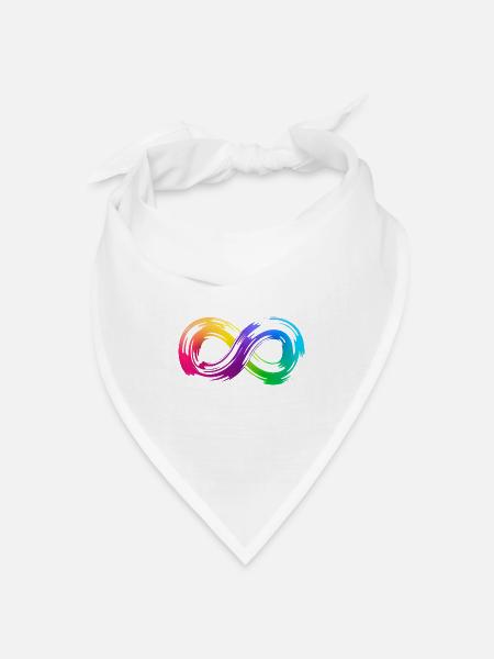 Rainbow Infinity Pinselstrich - Bandana Dreieckstuch - Weiß