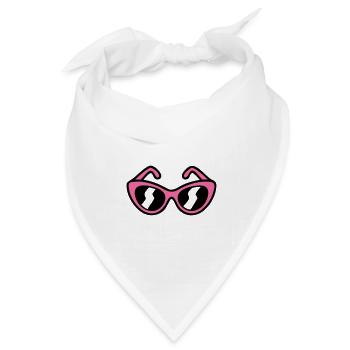 Pinke Sonnenbrille Icon - Bandana Dreieckstuch - Weiß - Vorne