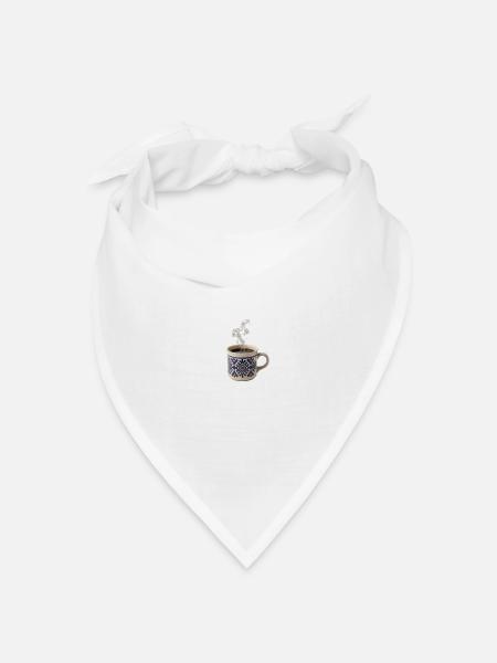 Gemütlicher Morgen Vintage-Keramikkaffee - Bandana Dreieckstuch - Weiß