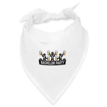 Junggesellenabschied (Junggesellenabschied / Bierkrüge / POS 2C) - Bandana Dreieckstuch - Weiß - Vorne