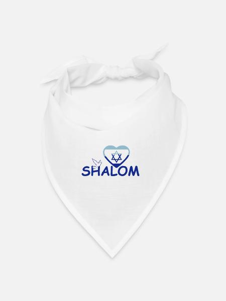Shalom Geschenk - Bandana Dreieckstuch - Weiß