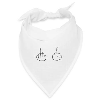 Mittelfinger, doppelter Stinkefinger - Bandana Dreieckstuch - Weiß - Vorne