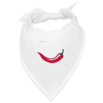 lächelnd Chili - Bandana Dreieckstuch - Weiß - Vorne